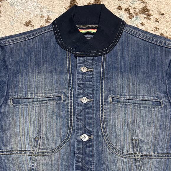 Vintage Marithe Francois Girbaud Womens Rainbow Denim Jacket Size Large 90s - Picture 3 of 10